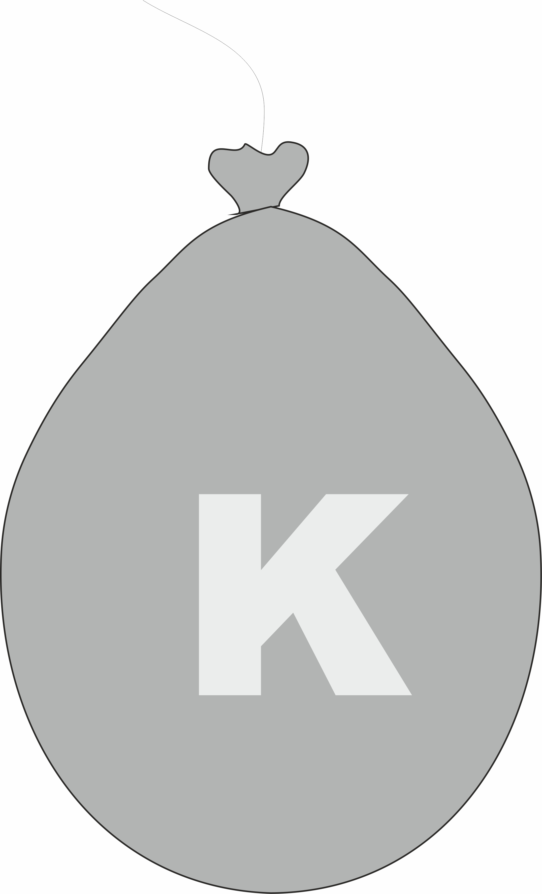 Balónek písmeno K stříbrné